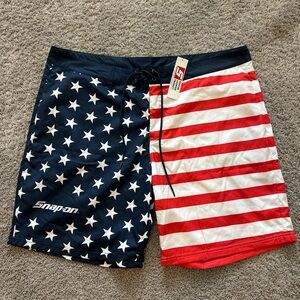 Snap Men's Patriotic Swim Trunks